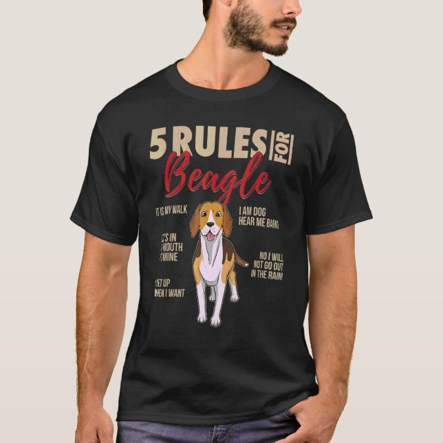 Camiseta 5 Regras Para O Cão De Beagle (Frente)