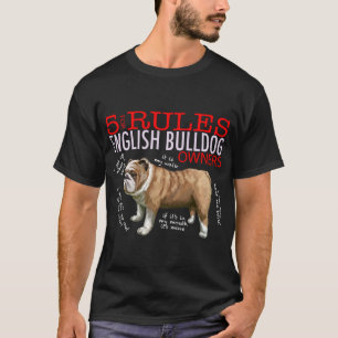 Camiseta 5 Regras para o Pai Bulldog do Bulldog em inglês