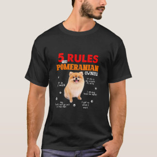 Camiseta 5 Regras Para Os Proprietários Da Pomerânia