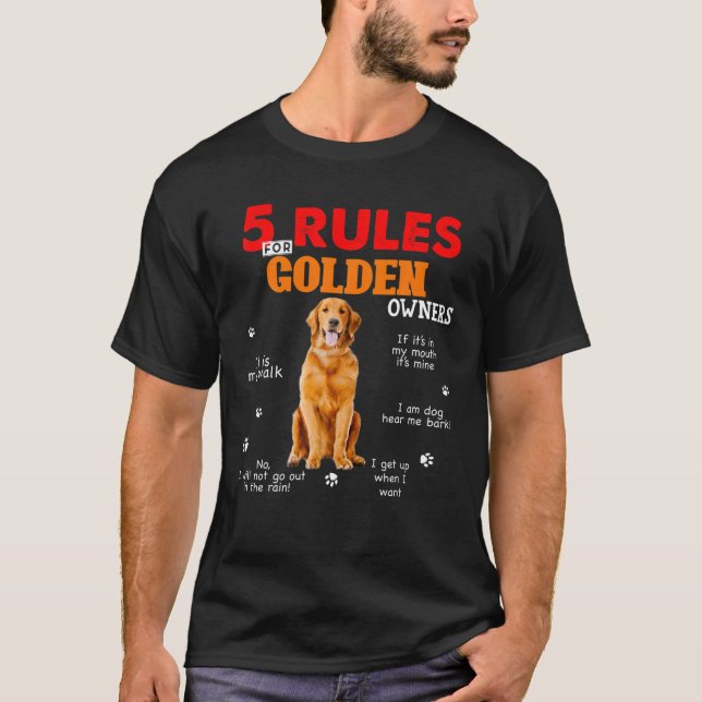 Camiseta 5 Regras Para Os Proprietários De Ouros (Frente)