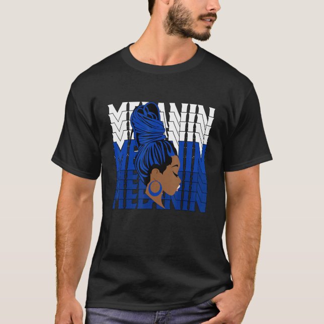 Camiseta 5 Retro Racer Blue Tee Melanin Queen Rac (Frente)