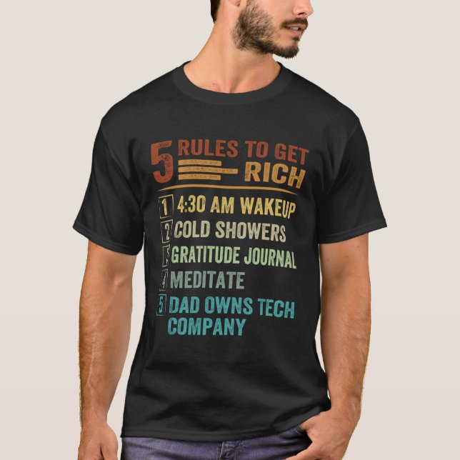 Camiseta 5 Rules to Get Rich   How To Get Rich  Golden Rule (Frente)