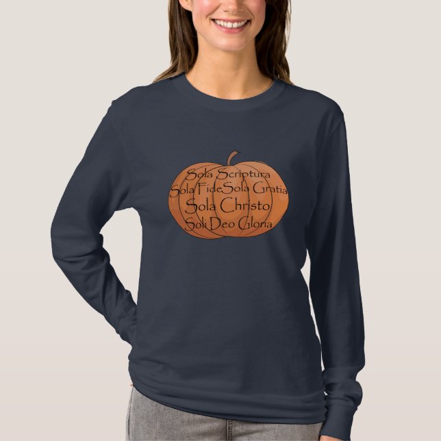 Camiseta 5 Solas Pumpkin Reformation Day Longsleds (Frente)