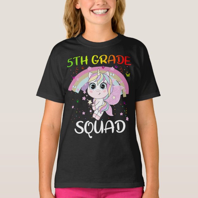 Camiseta 5 Squad Third Teacher Student Team Unicorn (Frente)