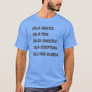 Camiseta 5 T-shirt da SOLA para homens cristãos reformados