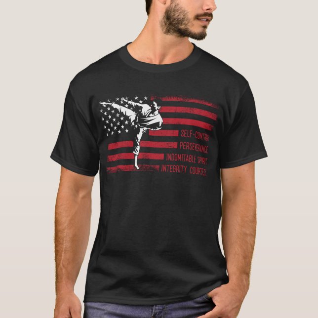 Camiseta 5 Tenets American Taekwondo Fighting (Frente)
