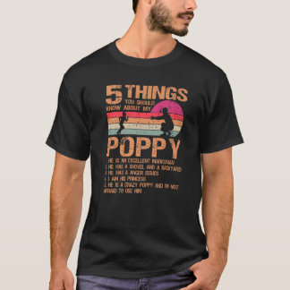 Camiseta 5 Things About My Poppy Father Day Gifts From Daug
