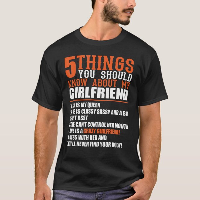 Camiseta 5 THINGS YOU SHOULD KNOW ABOUT MY GIRLFRIEND  Hila (Frente)