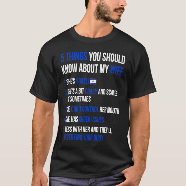 Camiseta 5 Things You Should Know About My Israeli Wife (Frente)