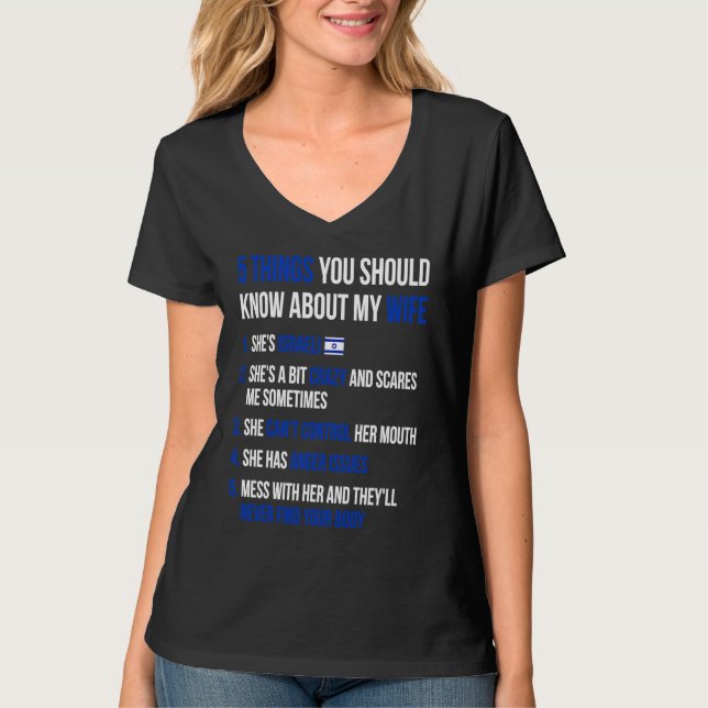 Camiseta 5 Things You Should Know About My Israeli Wife (Frente)