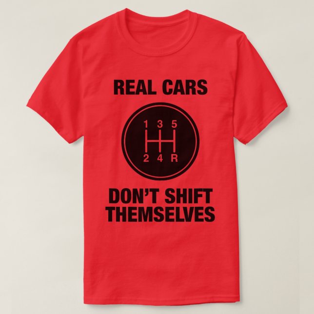 Camiseta 5 velocidades - Carros reais não se mudam (Frente do Design)