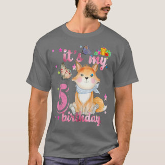 Camiseta 5 Year Old Fox 5th Birthday Party Animal Fox Lover
