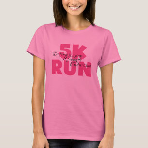 Camiseta 5K - Executar rosa