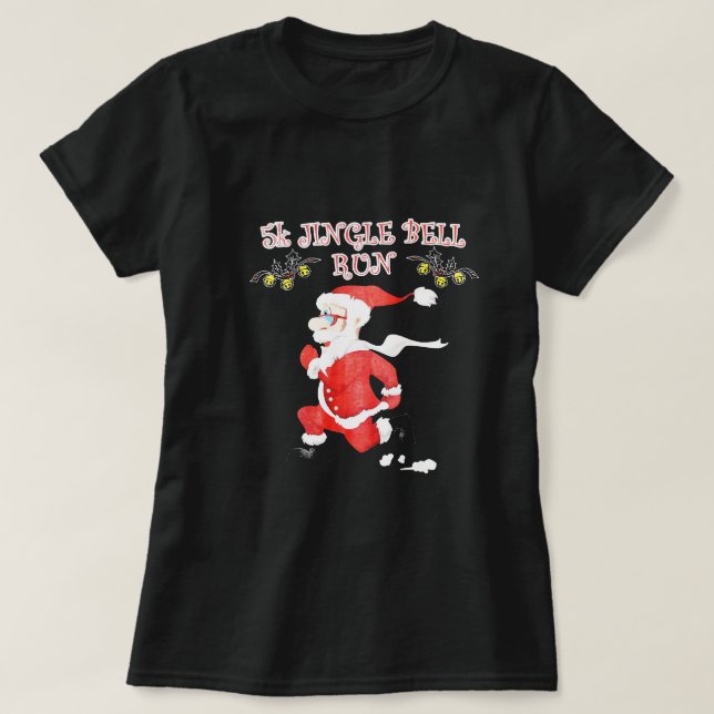Camiseta 5k Jingle Bell Correr Natal,Conjunto de Presentes  (Frente do Design)