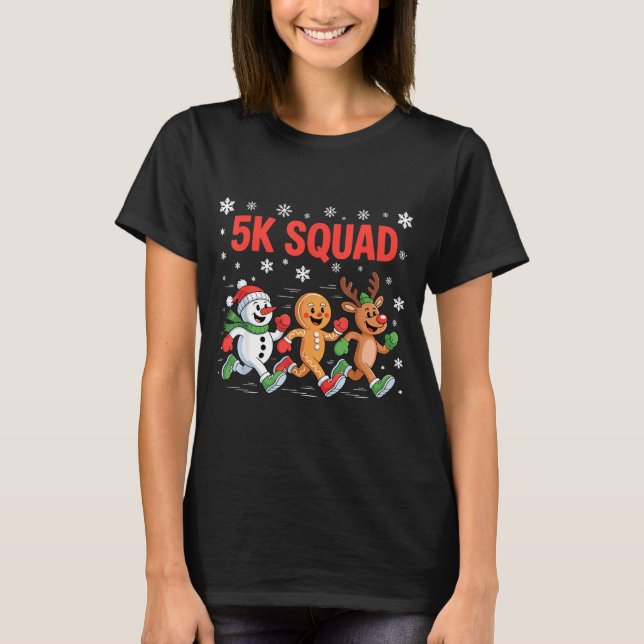 Camiseta 5k Squad Shirt Funny Christmas Running Team  (Frente)
