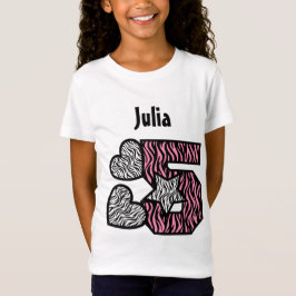 Camiseta 5o A zebra do aniversário listra 40F de cinco anos