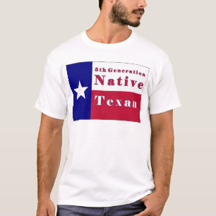 Camiseta 5o Bandeira nativa do Texan da geração