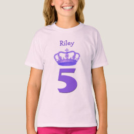 Camiseta 5o Coroa do aniversário e menina conhecida feita