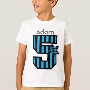 Camiseta 5o Nome feito sob encomenda V01H das LISTRAS AZUIS