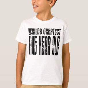 Camiseta 5o Velho de cinco anos dos mundos da festa de