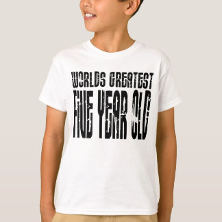 Camiseta 5o Velho de cinco anos dos mundos da festa de
