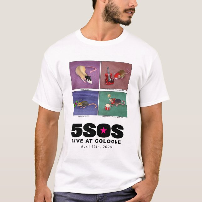 Camiseta 5SOS Tocando as Músicas (Frente)