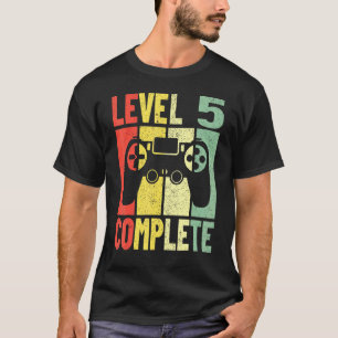 Camiseta 5th Birthday Boys Gamer Design Level 5 Complete 5
