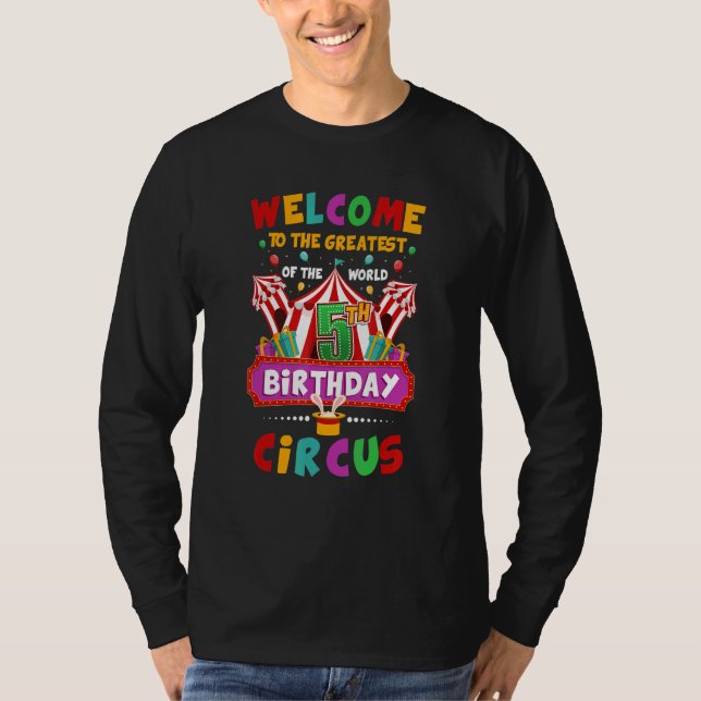 Camiseta 5th Birthday Circus Greatest Birthday Kids Carniva (Frente)