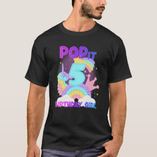 Camiseta 5th Birthday Unicorn Fidget Pop It Birthday Girl K