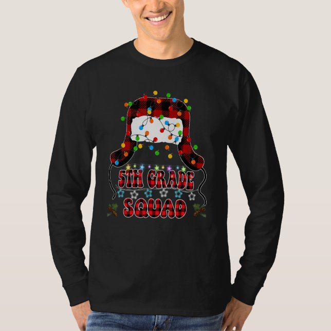 Camiseta 5th Fifth Grade Squad Christmas Vacation Ugly Chri (Frente)
