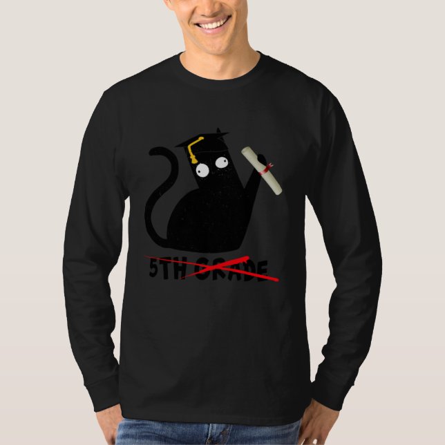 Camiseta 5th Grade Black Cat Boys & Girls Students Graduati (Frente)