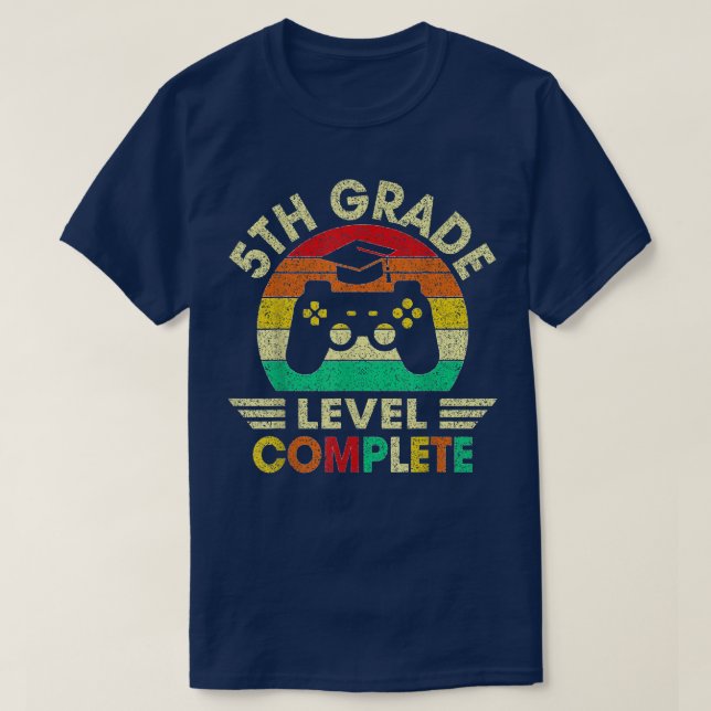 Camiseta 5th Grade Graduation Level Complete Video Games Bo (Frente do Design)