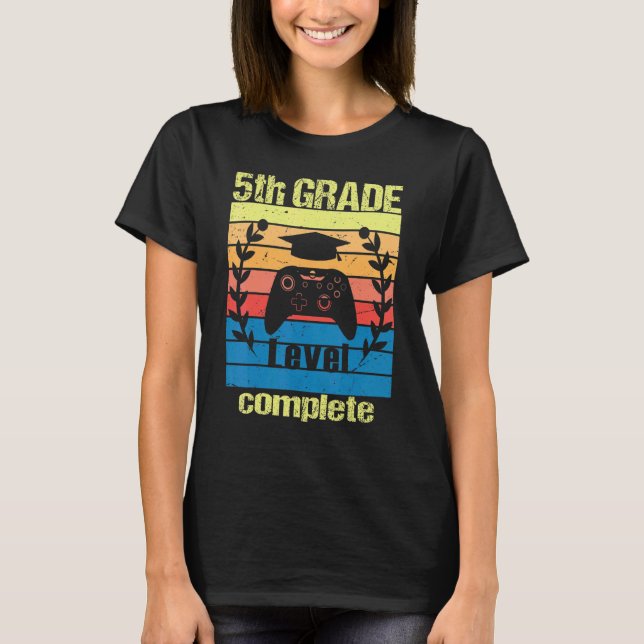 Camiseta 5th Grade Level Complete  Graduation Video Gamer C (Frente)