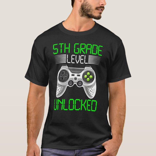 Camiseta 5th Grade Level Unlocked Video Game Back To School (Frente)