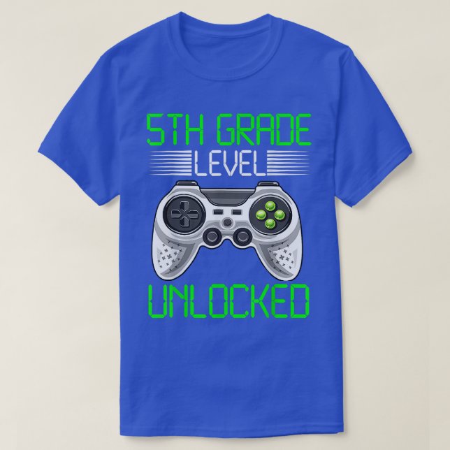 Camiseta 5th Grade Level Unlocked Video Game Back To School (Frente do Design)