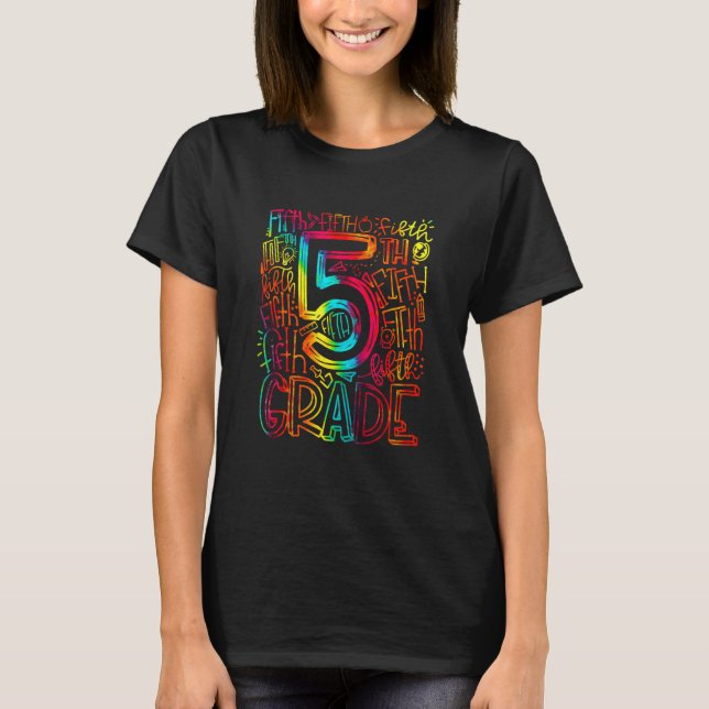 Camiseta 5th Grade Typography Team Fifth Grade Teacher Back (Frente)