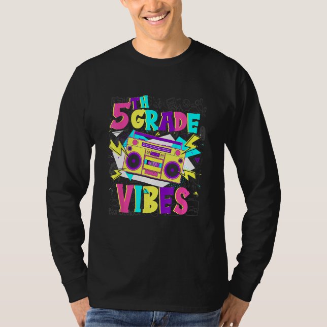 Camiseta 5th Grade Vibes Stereo Student Teacher Back To Sch (Frente)