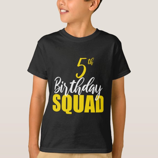 Camiseta 5th Happy Birthday Squad Party Bday Family Group P (Frente)