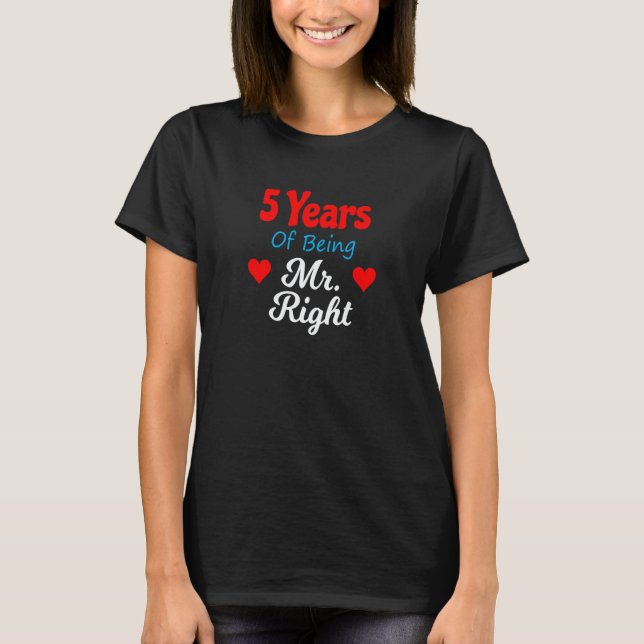 Camiseta 5th Wedding Anniversary for Men Him Mr Right Husba (Frente)