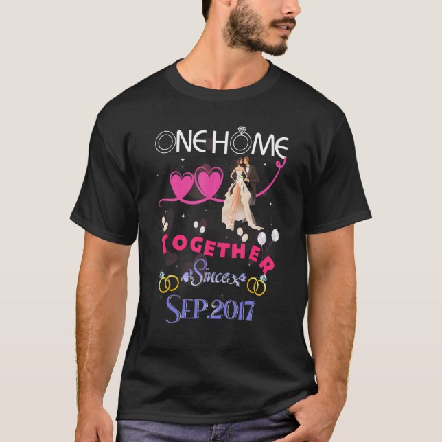 Camiseta 5th Wedding Anniversary One Home Together Since Se (Frente)