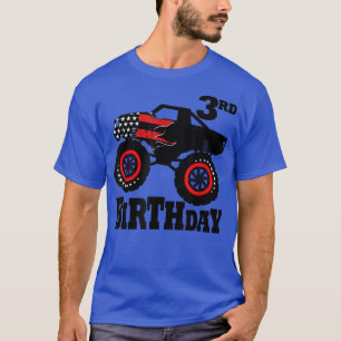 Camiseta 5xJG American Flag Monster aniversário de 3 anos 2