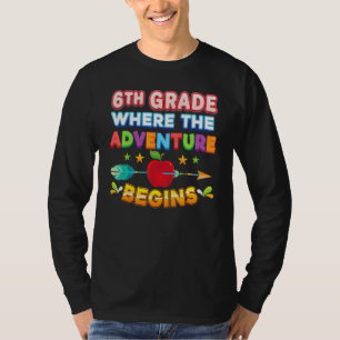 Camiseta 6º ano onde a aventura começa de volta à escola