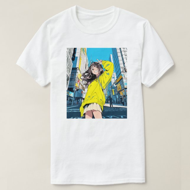Camiseta 【6万人記念】寿司娘JK Tシャツ｜T-shirt GenerativeAI (Frente do Design)