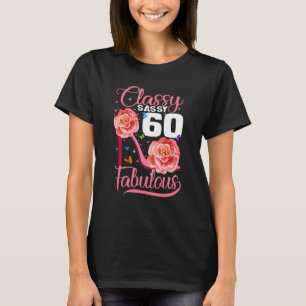 Camiseta 60º Aniversário Clássico Sassy 60 Fabuloso Porco d