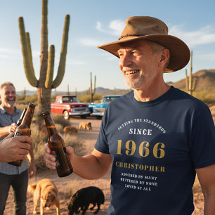 Camiseta 60º aniversário de 1961 Dourado-homem personalizad