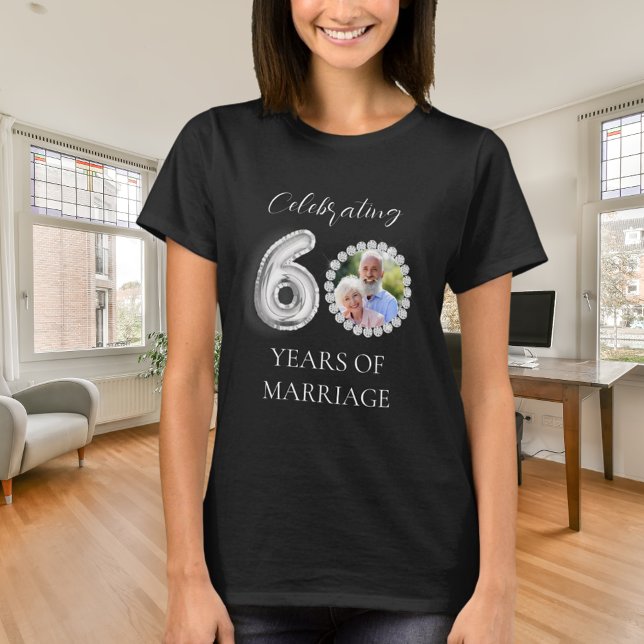 Camiseta 60º aniversário de casamento - diamantes negros (Criador carregado)