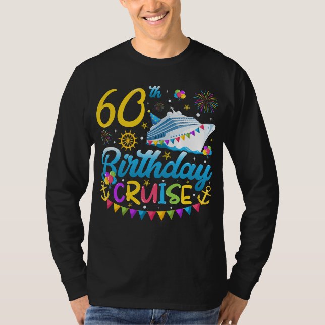 Camiseta 60º aniversário do Cruise B-Day Party Men Long Sle (Frente)