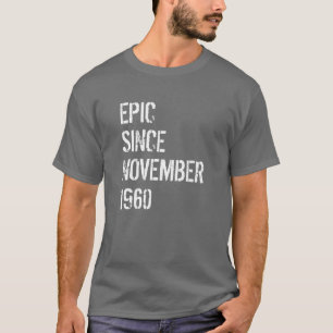 Camiseta 60º Aniversário do Gift Men Mulheres Nascer de nov