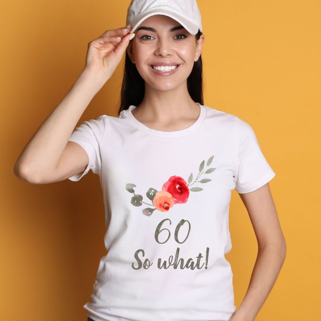 Camiseta 60º aniversário Engraçado Dizendo Aquarela Mulher  (Criador carregado)