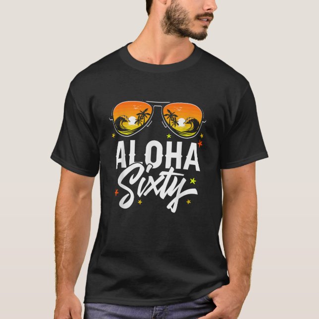 Camiseta 60º aniversário Festa Tropical de Férias de Aloha  (Frente)